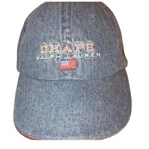Chaps Ralph Lauren light blue denim adjustable baseball cap